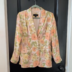 J. Crew Retro Zinnia Print Floral Blazer Size 4